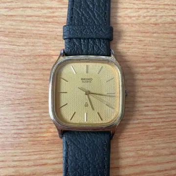 SEIKO 쿼츠 손목시계 골드/블랙 바늘 고정