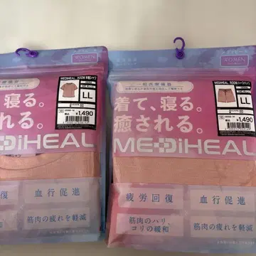 워크맨 메디힐 반팔 셔츠 & 하프 팬츠 오렌지 LL 새상품