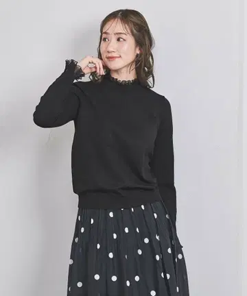 [ 새상품 ] 유나이티드 애로우즈 오간자 플리츠 4way 니트 블랙