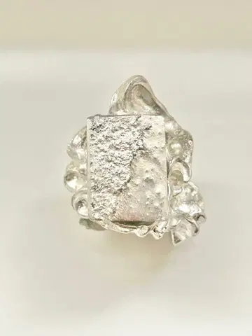 실버 텍스처 아트 반지