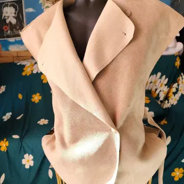 LAUIR 스웨이드풍 남성용 베이지 베스트 Freee 사이즈