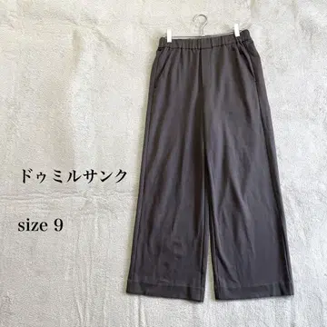 다크 브라운 와이드 팬츠 허리밴딩 size 9