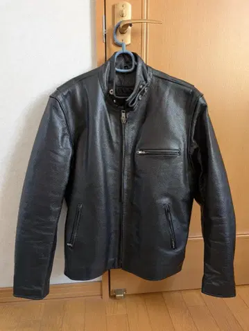 Zawakita 블랙 가죽 라이더 자켓