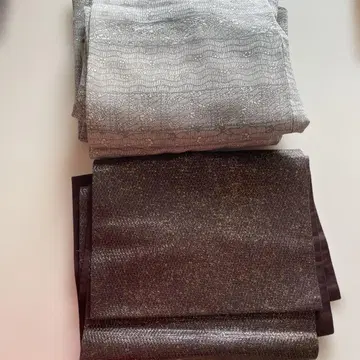 코몬 기모노 실버 그레이 오비 세트