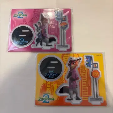 주토피아2 happy 복권 아크릴 스탠드 2개 세트 닉, 주디