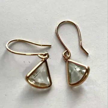 K10YG 그린 자수정 후크 귀걸이