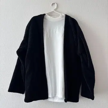 플리스 블랙 가디건