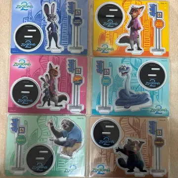 주토피아2 아크릴 스탠드 6개 세트