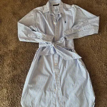 새상품급 폴로 랄프로렌 셔츠 원피스 벨트 스트라이프