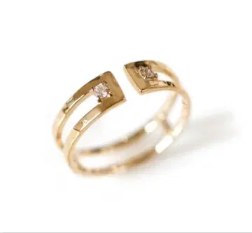 cui-cui 다이아몬드 오픈 밴딩 반지 | K10YG #13