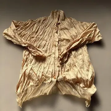 PLEATS PLEATS 플리츠 플리츠 크림색 긴팔 셔츠