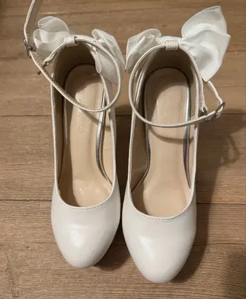 결혼식용 펌프스 힐 12cm 리본 포함 23.5cm