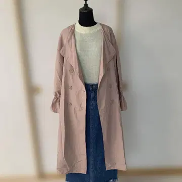 SPRAY PREMIUM 핑크 트렌치코트