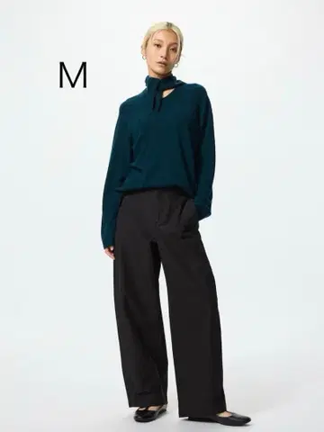 시착만 한 상품 저지 배럴 레그 팬츠 블랙 M