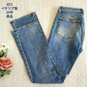 R13 데님 팬츠 사이즈 24 이탈리아제 스트레이트 여성용