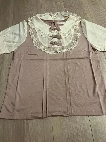 LIZLISA 레이스 핑크 반팔 상의 S 완판템 택 포함 새상품