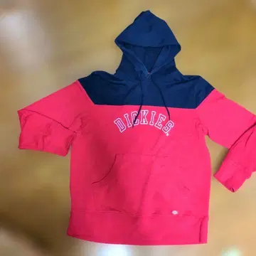 Dickies 후드 부착 후드티 빨간색 네이비