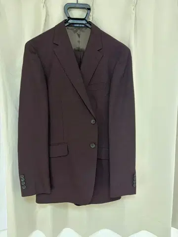 다크 퍼플 (와인 레드에 가까운) 비즈니스 정장 싱글 브레스티드