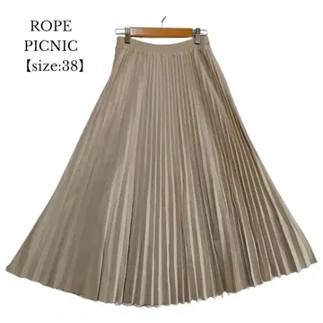 [ 로페피크닉 ] 플리츠 스커트 롱 인조 가죽 허리밴딩 사이즈 38