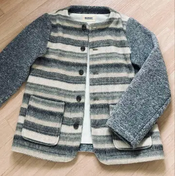 BEAMS BOY 네이티브 무늬 두꺼운 원단 울 보아 자켓