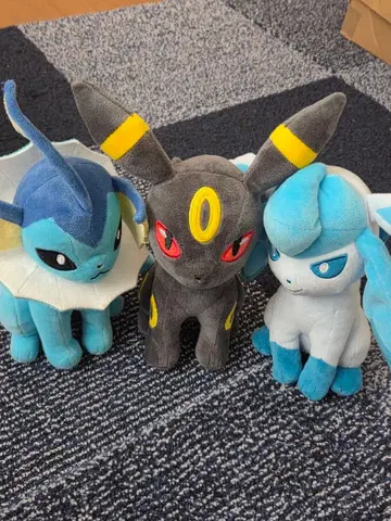 포켓몬스터 모후굿토 봉제 인형 샤미드, 글레이시아, 블래키