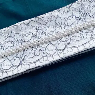 단면 전체 레이스 부착 오비 벨트