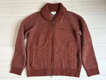 라코스테 트위드 니트 지퍼 가디건 브라운 사이즈 5/L