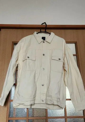 백 넘버 데님 자켓 화이트 L 사이즈