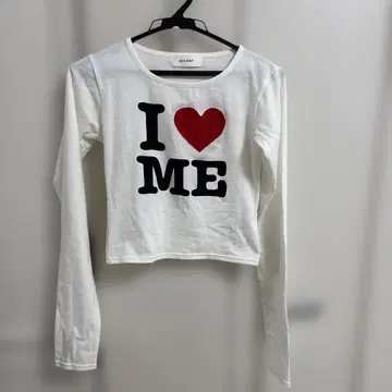 ACLENT 레이스 모티브 ILOVE 로고 긴팔 티셔츠 화이트