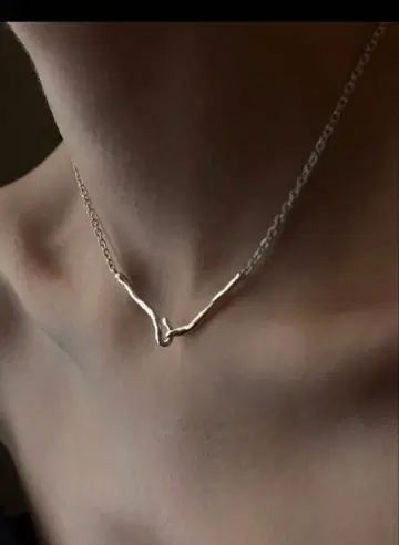 GAGAN 위시본 실버 목걸이