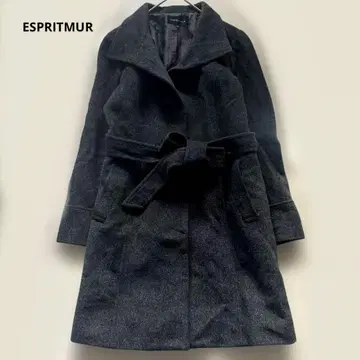 ESPRITMUR 다크 그레이 울 피 코트
