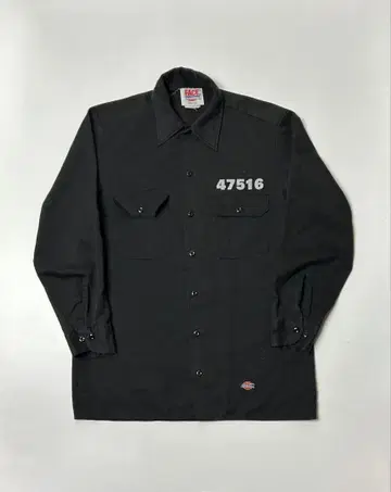 Dickies 블랙 워크 셔츠 FACE 15-15 1/2