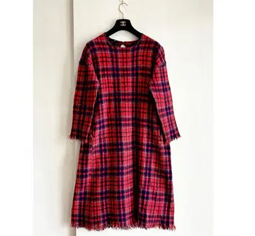 45R 플로트 타탄 체크 원피스 울 정가 8.25만