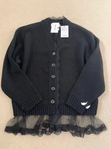 뮤베일 블랙 레이스 가디건 38 택 포함 새상품