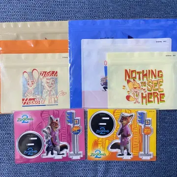 주토피아2 복권 아크릴 스탠드 프로필 지퍼백 세트 4점 세트