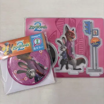 주토피아2 happy복권 아크릴 스탠드 & 캔 거울 세트