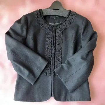 LAURA ASHLEY 블랙 노카라 자켓 사이즈 9