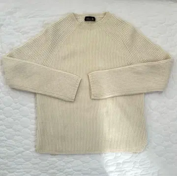 드로어 아이보리 리브 스웨터