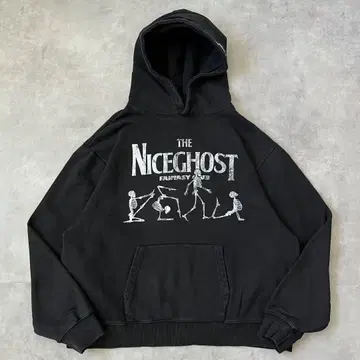 나이스고스트클럽 후드티 구제 의류 로고 프린트 해골 M 블랙 18035