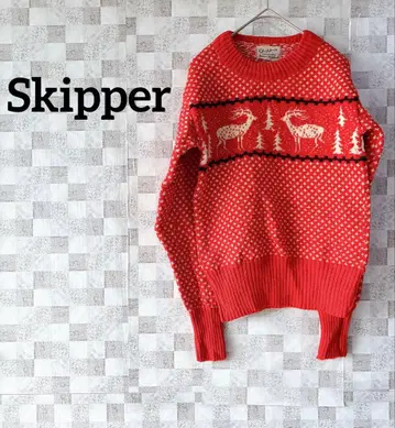 Skipper 스키퍼 100% 울 빨간색 스웨터