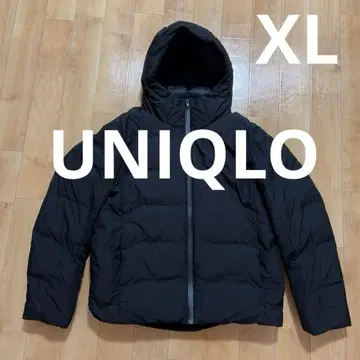 UNIQLO 유니클로 심리스 다운 후드티 3D컷 블랙 XL
