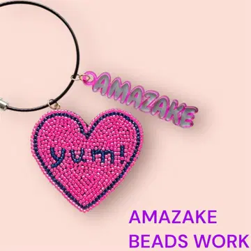 손자수 비즈 키링 (얌! 핑크)