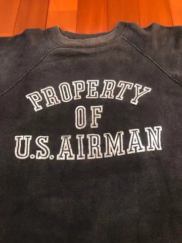 70s U.S. AIRMAN 크루넥 트레이닝복 다크 그레이