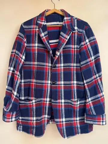 D.C.WHITE 체크 무늬 테일러드 자켓 사이즈 48