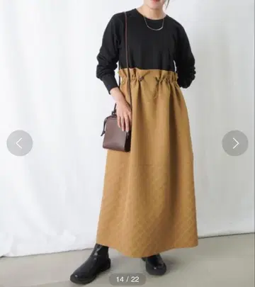 새상품급 LUCA 레이디랙 루카 퀼팅 롱 원피스