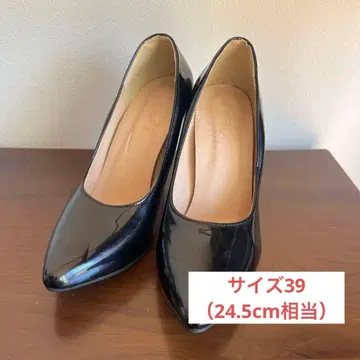 블랙 스틸레토 하이힐 사이즈 39 ( 24.5cm 상당 )