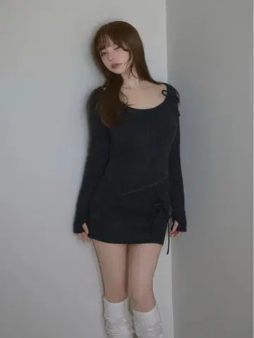 andmary 플라워 니트 세트업