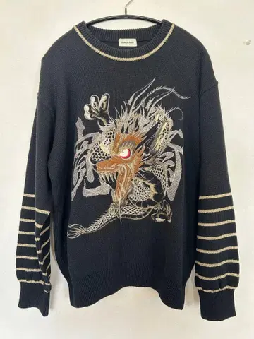 레어 새상품급 야마모토 간사이 용 드래곤 니트 자수