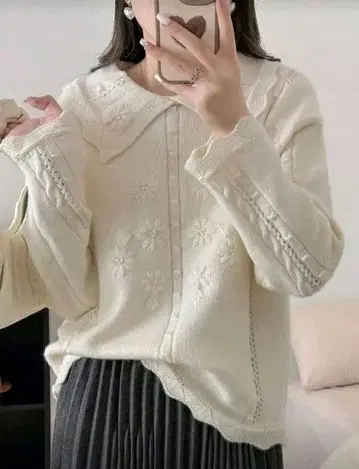 칼라 니트 L 사이즈