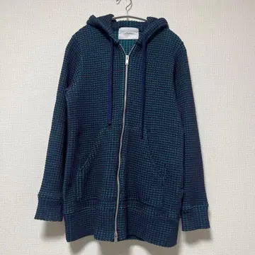 seagreen 후드티 더블 지퍼 오니와플 후디 블루 긴팔